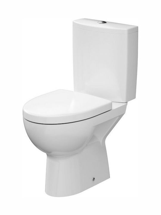 Cersanit Parva Floor-Standing Toilet Bottom Siphon with Flush with Cover Duroplast White
