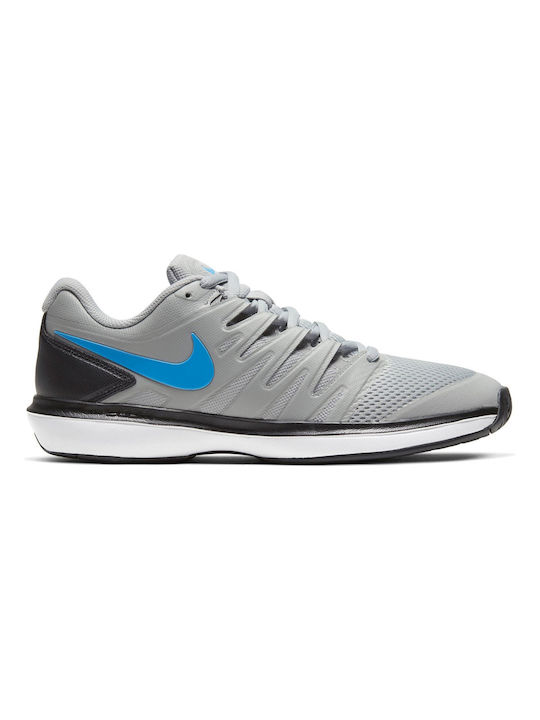 Nike Air Zoom Prestige Men's Tennis Shoes for Hard Courts Light Smoke Grey / Off Noir / White / Blue Hero