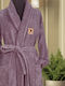 Greenwich Polo Club 2613 Damenbademantel mit Kragen Lila 380gr/m²