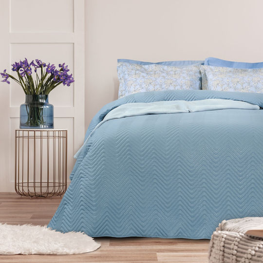Das Home 9480 Tagesdecke Einzelbett Mikrofaser Hellblau 160x240cm