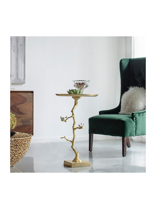 Round Side Coffee Table Branch Metal Gold Silver W43xL43xH70cm