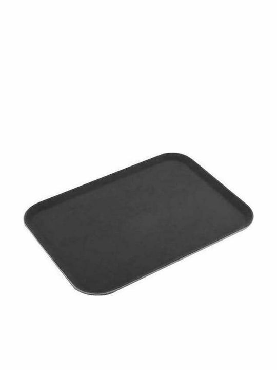 Homestyle Plastic Rectangular Serving Tray Non-slip in Black Color 45.5x35.5cm 7351418 1pcs