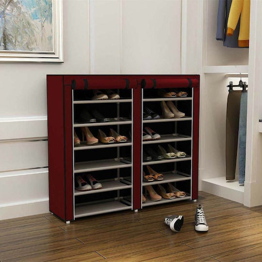 Υφασμάτινη με 12 Ράφια Κόκκινη 115x29x109cm HOP1000975-2 Υφασμάτινη με 12 Ράφια Κόκκινη 115x29x109cm HOP1000975-2