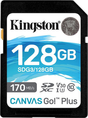 Kingston Canvas Go Plus SDXC 128GB Class 10 U3 V30 UHS-I