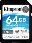 Kingston Canvas Go! Plus SDXC 64GB Class 10 U3 V30 UHS-I