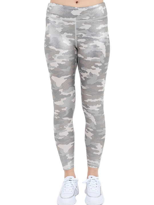 Camo Print 7/8 Täglich Frauen Gekürzt Leggings Silber