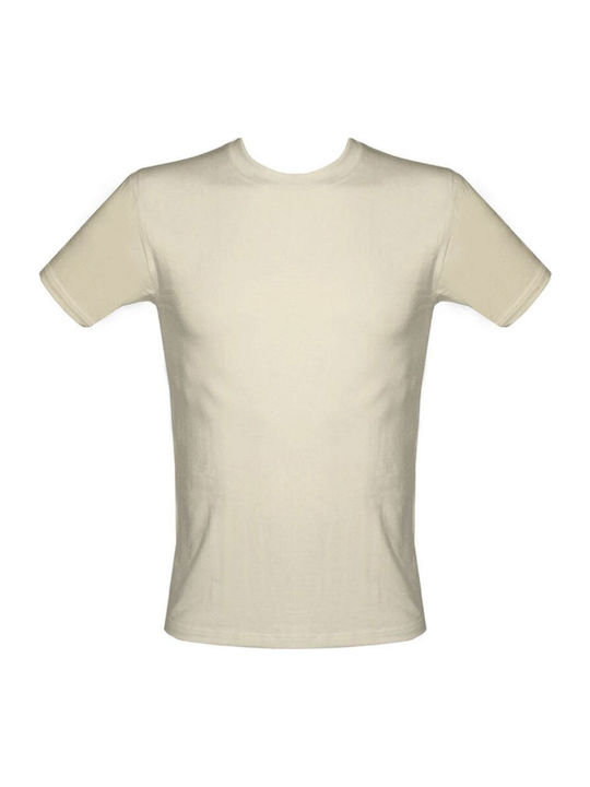 Men's Undershirt Short-sleeved in Beige Color