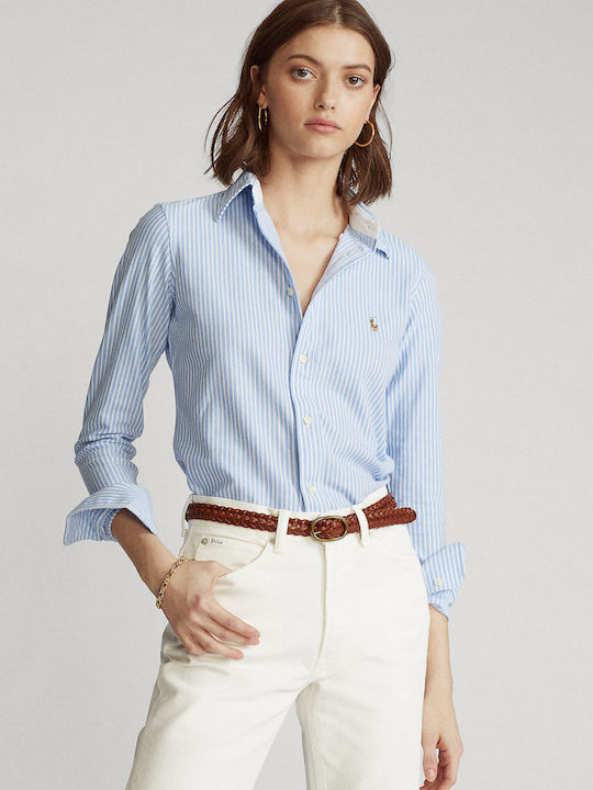 Ralph Lauren Langärmelig Damen Hemd Blau Gestreift
