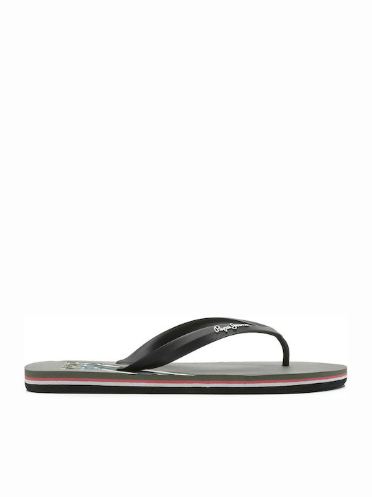 Pepe Jeans Whale Archive Flip Flops σε Μαύρο Χρώμα