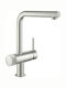 Grohe Minta Kitchen Counter Faucet with Detachable Shower Inox Super Steel