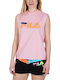 Helena Women's Summer Cotton Sleeveless Pink Blouse