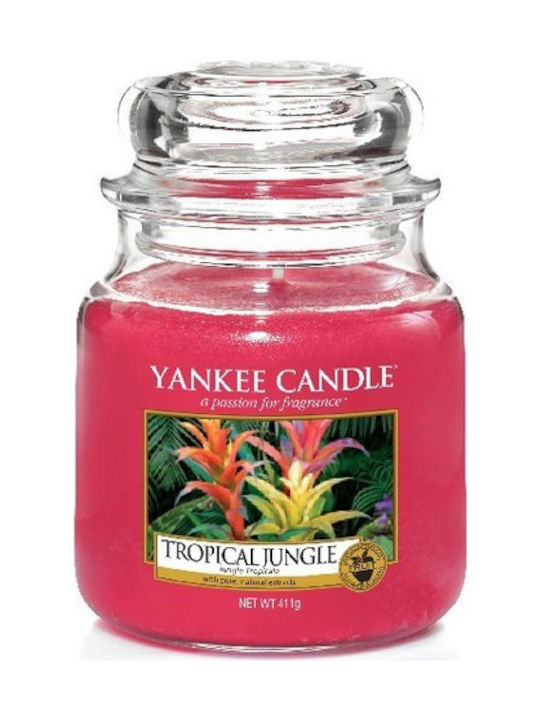 Yankee Candle Duftkerze Gefäß mit Duft tropischer Dschungel Rot 104gr 1Stück