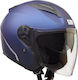 CGM 130A Daytona Jet Helmet with Sun Visor ECE 22.05 1350gr Blue Matt Satin 130A-CLV-06