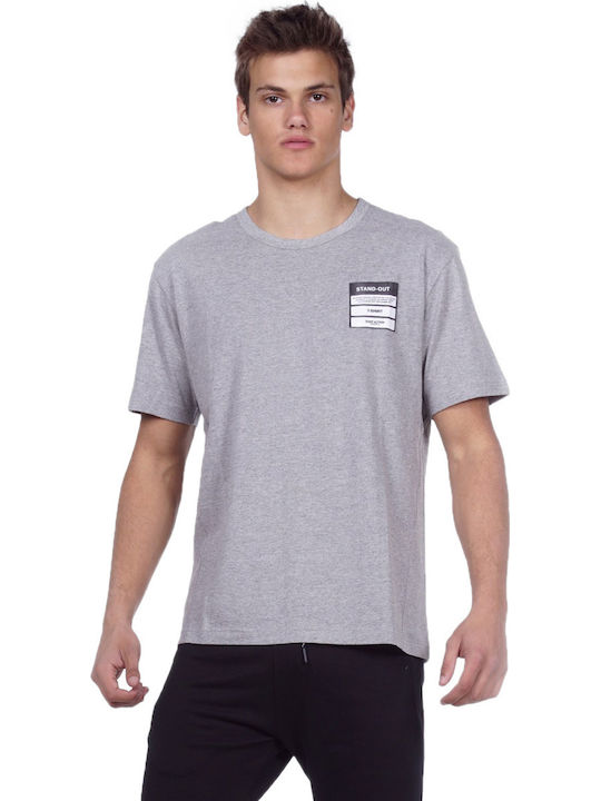 Body Action T-shirt Bărbătesc cu Mânecă Scurtă Light Melange Grey