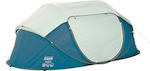 Coleman Galiano 2 Automatic Camping Tent Pop Up Blue 3 Seasons for 2 People 230x165x90cm