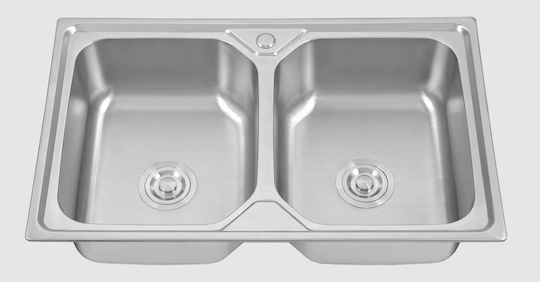 WS 68-029 Drop-In Spüle Inox Satiniert B80xT50cm Silber