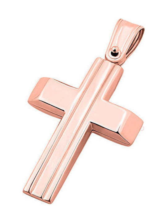 14K Rose gold men's cross, T01219