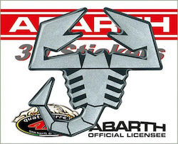 Abarth Car Signal Stickers Scorpio 6.5 x 6.5cm in Silver Color 1pcs