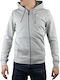 Kappa Veil Men's Sweatshirt Jacket with Hood and Pockets Gray