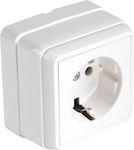 Mutlusan Candela Single Power Socket White