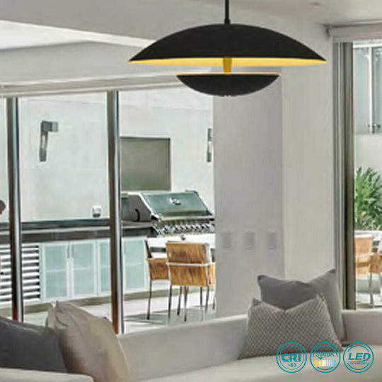Viokef Monica Ρυθμιζόμενο Κρεμαστό Φωτιστικό Μαύρο LED 40x40εκ.