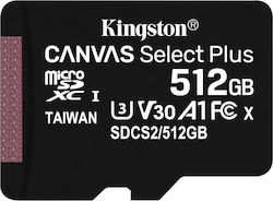 Kingston Canvas Select Plus microSDXC 512GB Class 10 U3 V30 A1 UHS-I