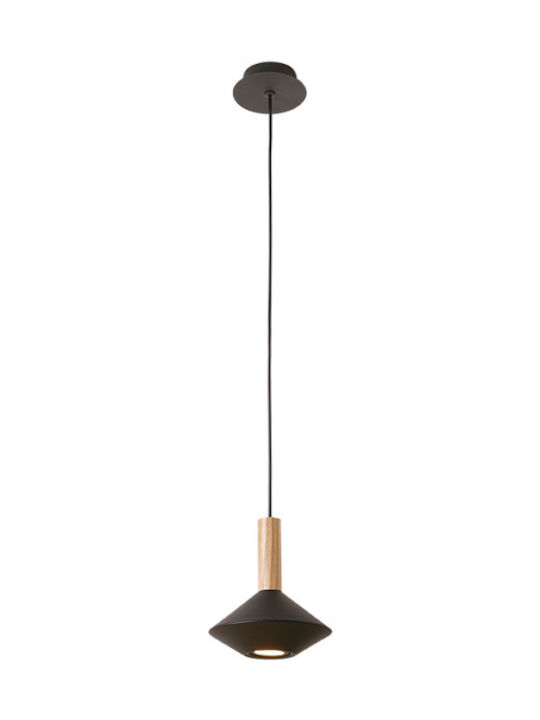 Viokef Kona Μοντέρνο Κρεμαστό Φωτιστικό Μονόφωτο με Ντουί GU10 σε Μαύρο Χρώμα
