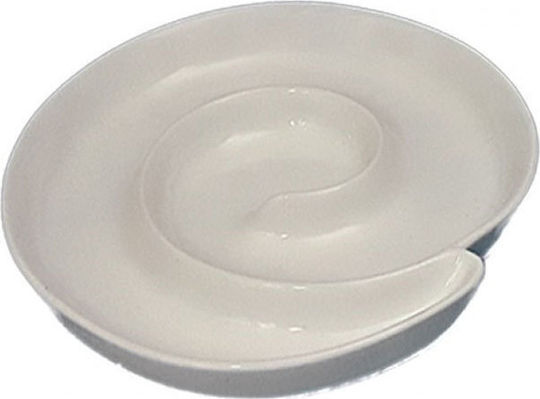 Karvounis Porcelain Dessert Divided Serving Plate with Single Bowl HP0188 White Ø24cm