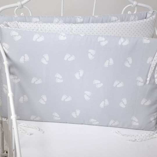 Down Town Home Baby Foot Crib Bumpers Classic Inside Gray 39x187cm