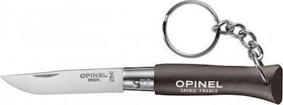 Opinel Key Chain No 4 Pocket Knife Keychain Gray with Blade made of Stainless Steel