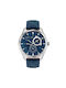 Cerruti Canazei Watch Chronograph Battery with Blue Leather Strap