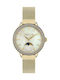 Cerruti Rosara Crystals Watch with Gold Metal Bracelet