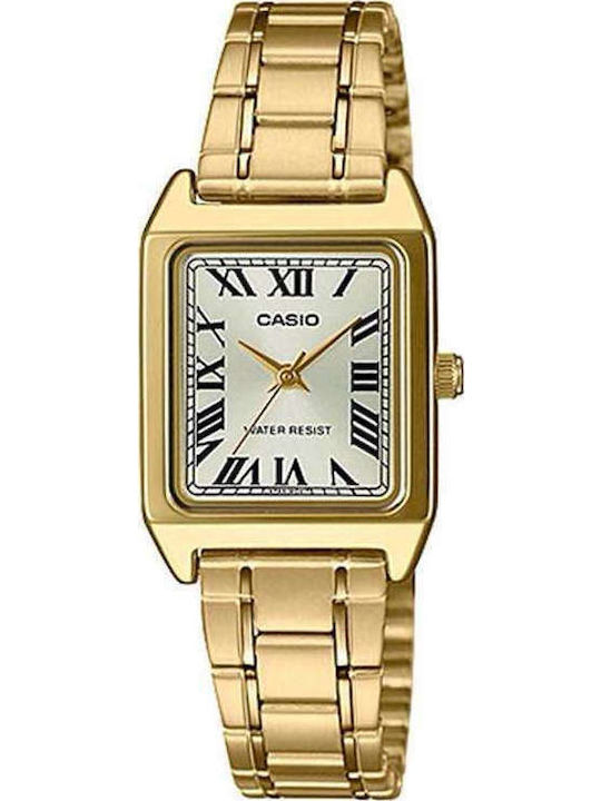 Casio Γυναικείο Ρολόι Μπαταρίας με Χρυσό Μεταλλικό Μπρασελέ