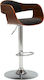 Stool Bar with Back & Adjustable Height Brown 49.5x50.5x87-108cm