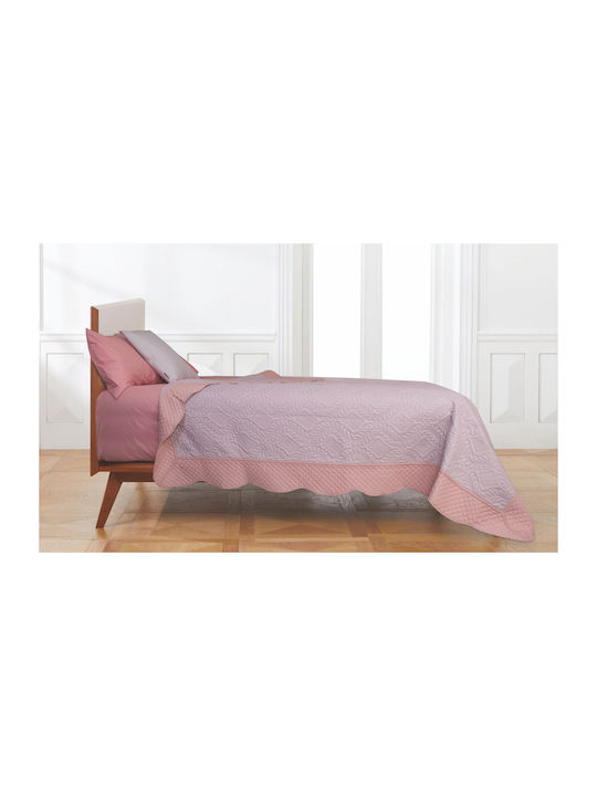 Flamingo Lio Coverlet Queen Size Microfiber Lilac/Pudra 220x240cm