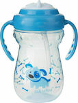 Akuku Baby Cup with Handles and Straw Stage Sippy made of Plastic Blue 360ml for 12m+m+ A0436