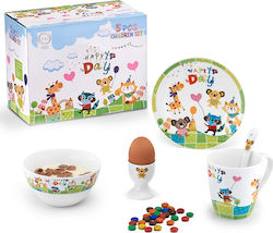 Cryspo Trio Feeding Set Happy Day made of Porcelain Multicolour 5pcs 28.8394.90