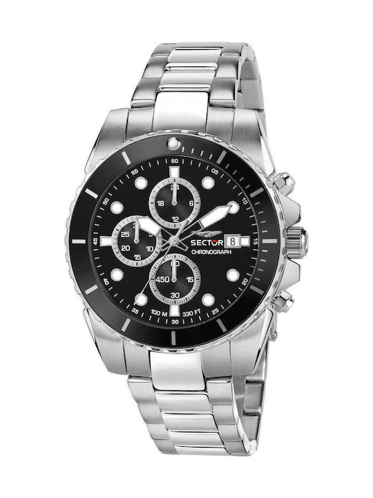 Sector 450 Men's Watch 48mm Chronograph Battery with Silver Metal Bracelet