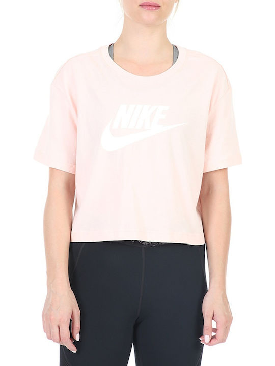 Nike Essential Κοντομάνικο Crop Top Πορτοκαλί
