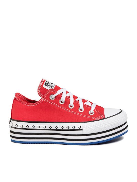 Converse Chuck Taylor All Star Layer Γυναικεία Flatforms Sneakers University Red / White / Black