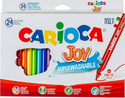 Carioca Joy Πλενόμενοι Μαρκαδόροι Ζωγραφικής Λεπτοί σε 24 Χρώματα