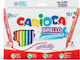 Carioca Birello Double Tip Πλενόμενοι Μαρκαδόροι Ζωγραφικής Λεπτοί με Διπλή Μύτη σε 24 Χρώματα
