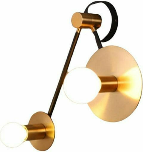 Aca Clock Modern Lamp Wall with Socket E27 Gold 74x23x18cm
