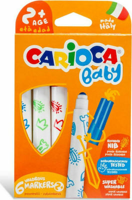 Carioca Baby Valorous Marker 2+ Lavabili Markere de desen Groși Set 6 Culori 42813