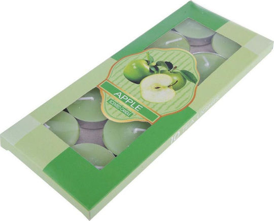 Tealights with Scent Green Apple in Green Color (up to 3 Burning Hours ) 10pcs