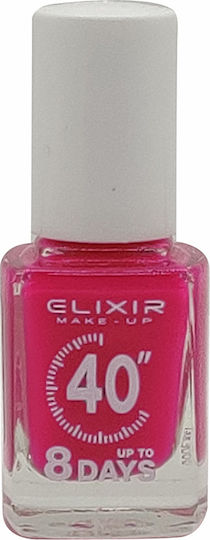 Elixir 40″ До 8 Дни Гланцов Дълготраен Лак За Нокти Бързо Съхнещ Фуксия 53 13мл