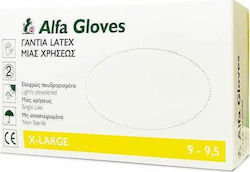 Karabinis Medical Alfa Gloves Latex Examination Gloves Powdered White 100pcs