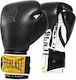 Everlast 1910 Classic Training Leather Boxing Competition Gloves Black Black/White