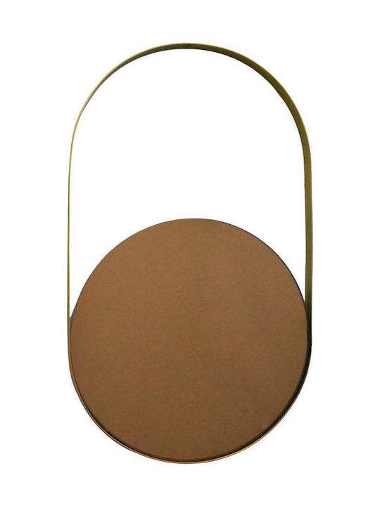 Ankor Wall Mirror with Gold Metallic Frame Diameter 27cm 1pcs