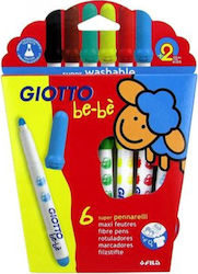 Giotto Bebe Washable Drawing Markers Set of 6pcs